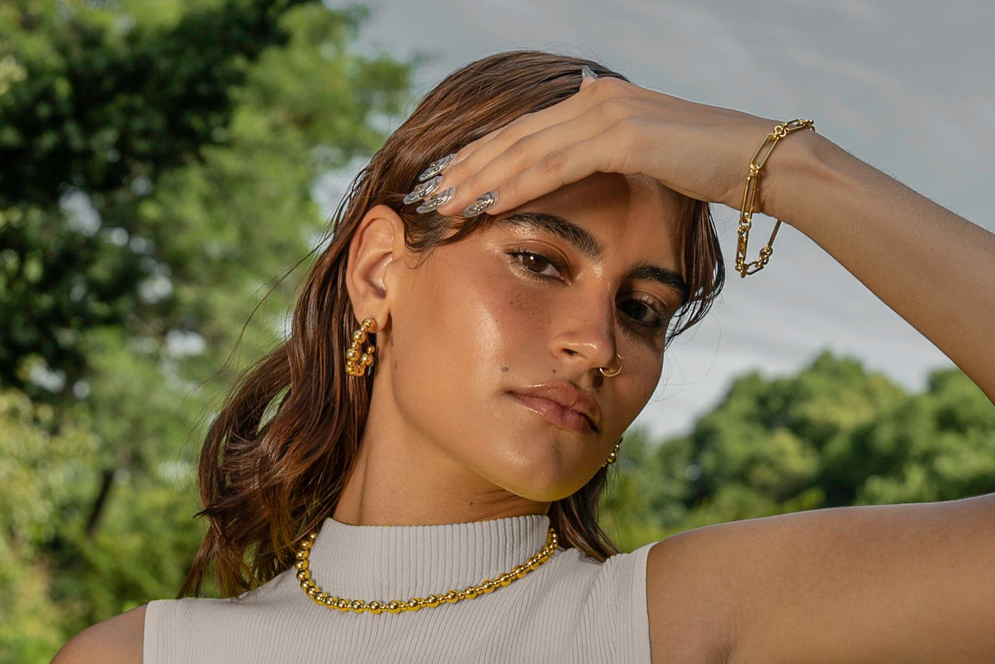 Beaded Hoops