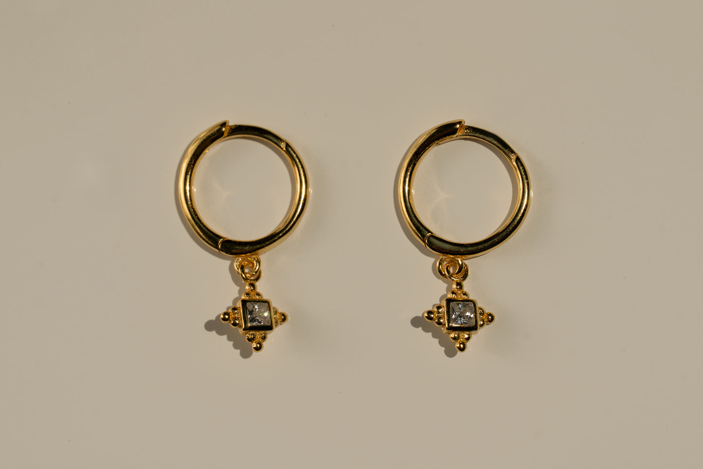 Petite Diamond Hoops