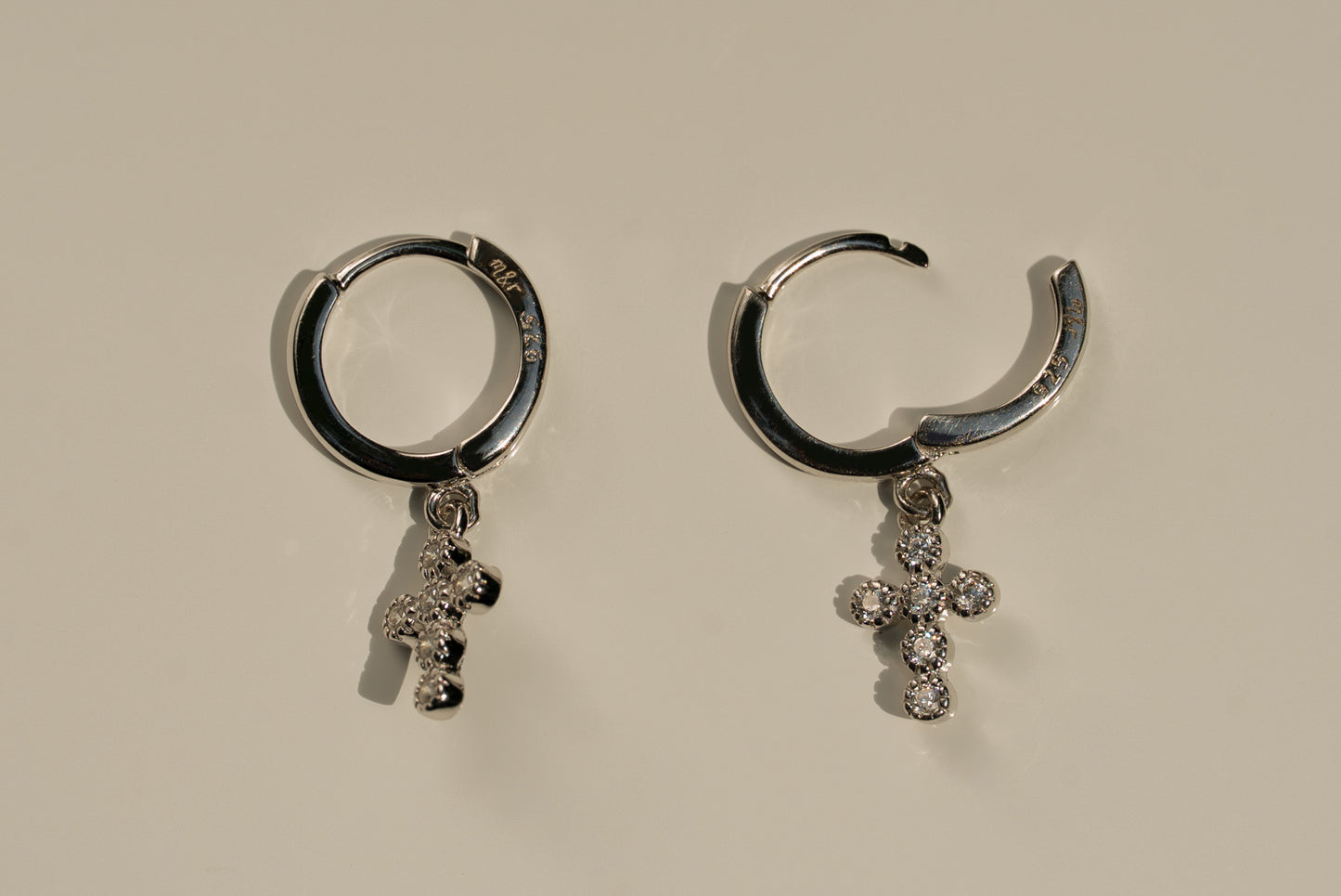 Petite Cross Hoops