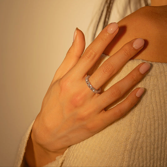 Square Cut Crystal Ring