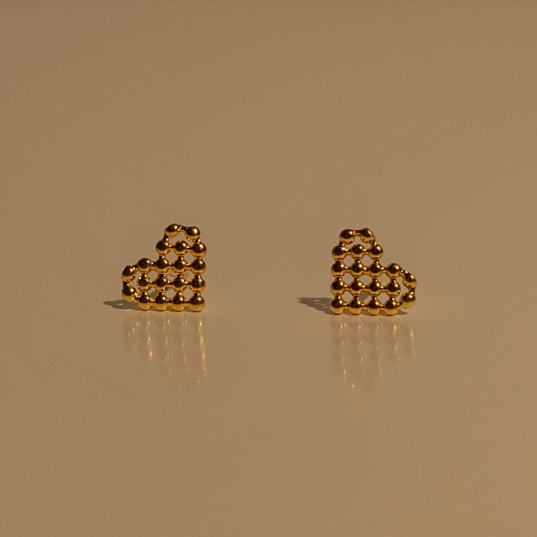 Pixel Heart Studs