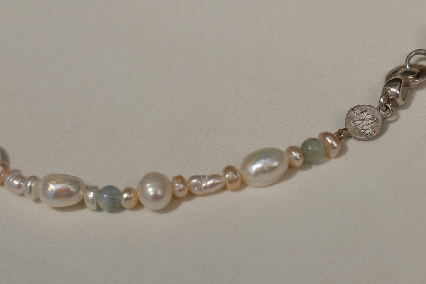 Mossy Agate Pearl Necklace