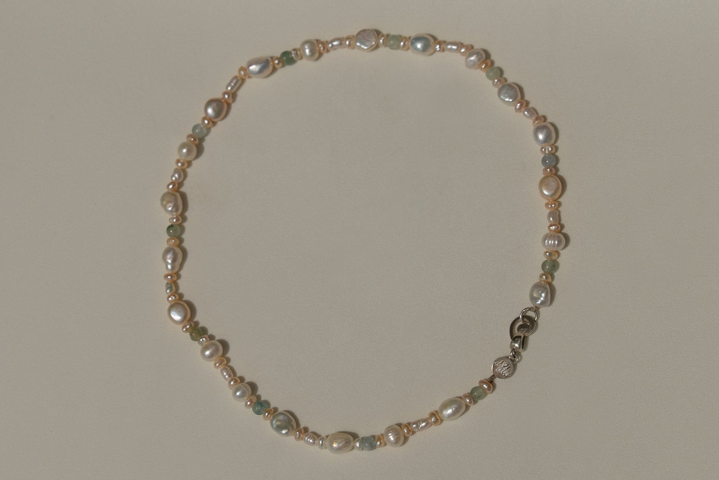 Mossy Agate Pearl Necklace