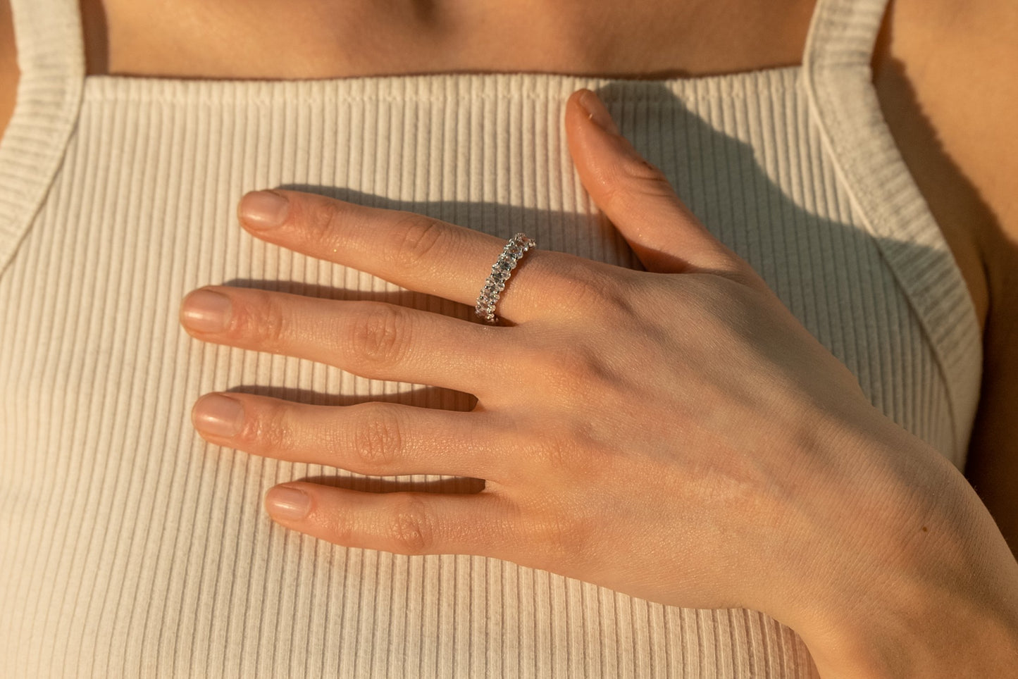 Oval Cut Crystal Ring