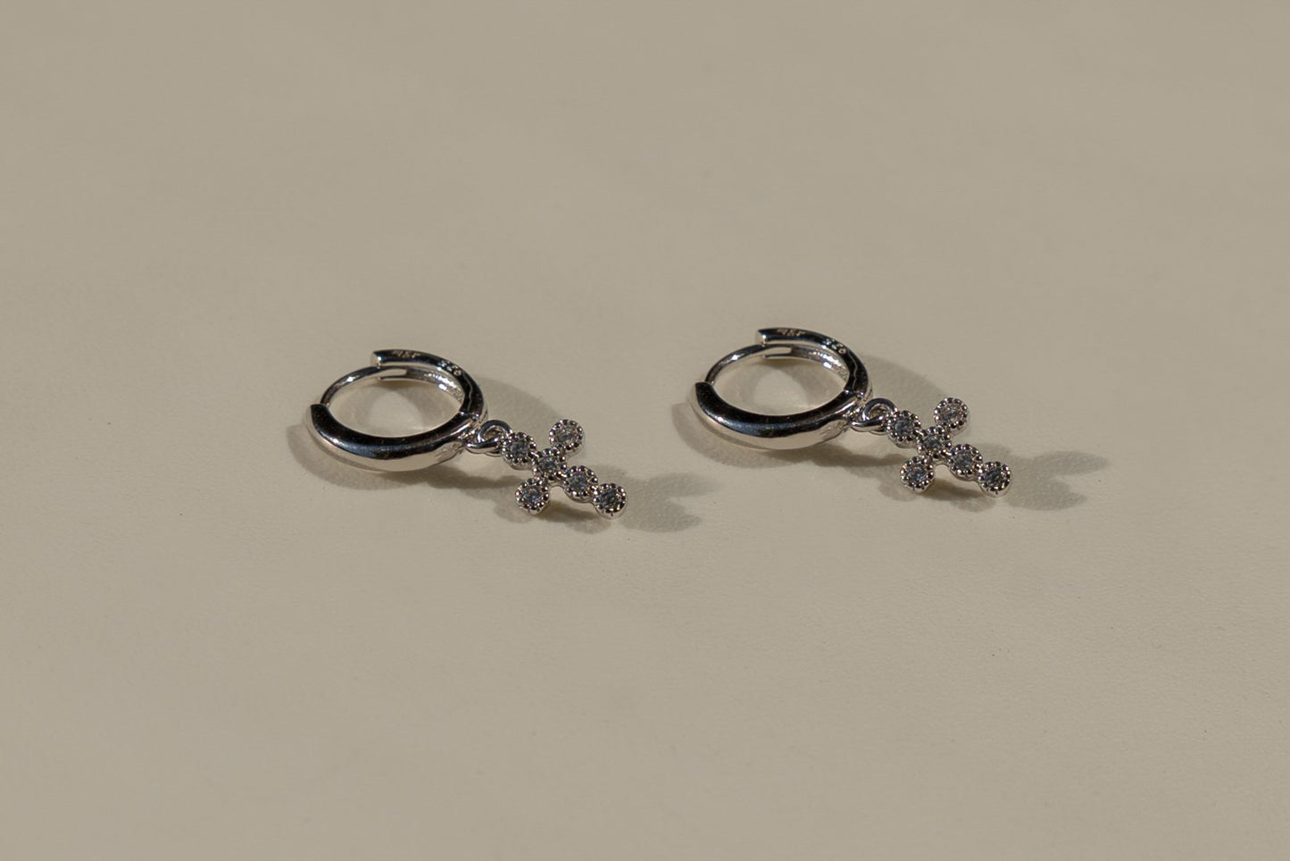 Petite Cross Hoop Single
