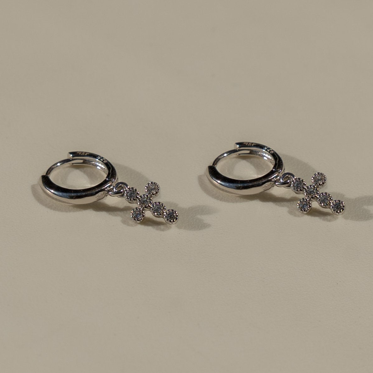 Petite Cross Hoops