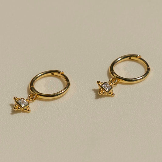 Petite Diamond Hoops