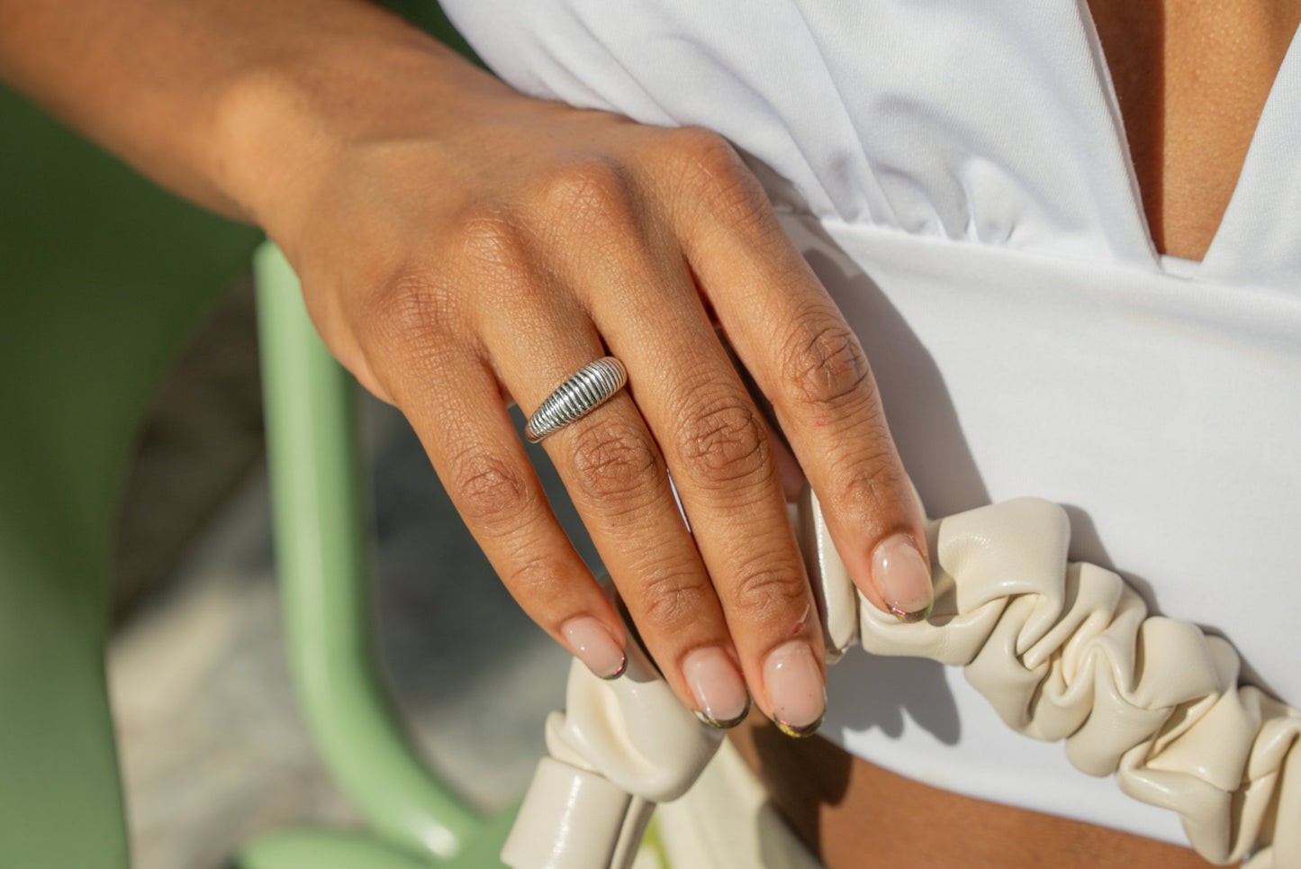 Textured Crescent Ring