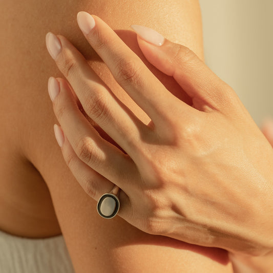 Black Enamel Pinky Ring