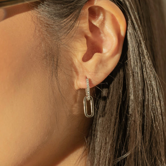 Baby Paperclip Gem Hoops