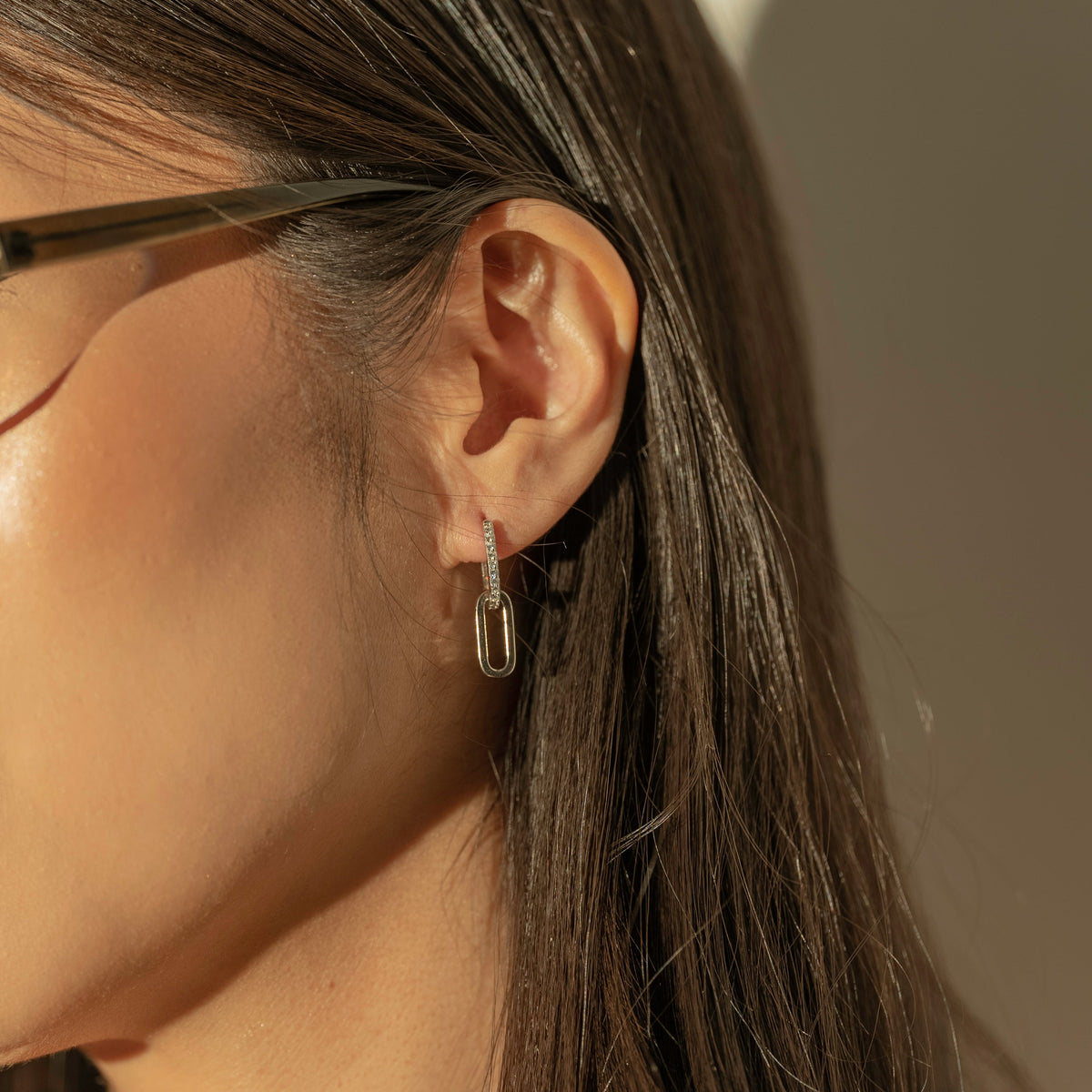 Baby Paperclip Gem Hoops