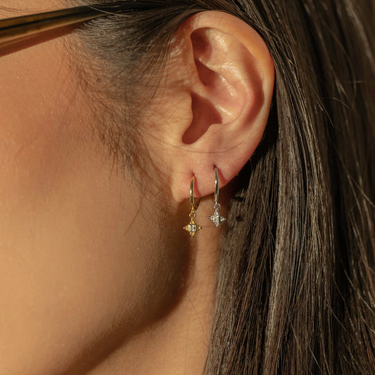 Petite Diamond Hoops