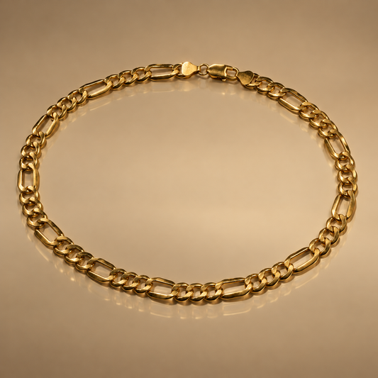 Milk & Rose Chunky Figaro Chain - gold figaro link chain with lobster clasp
