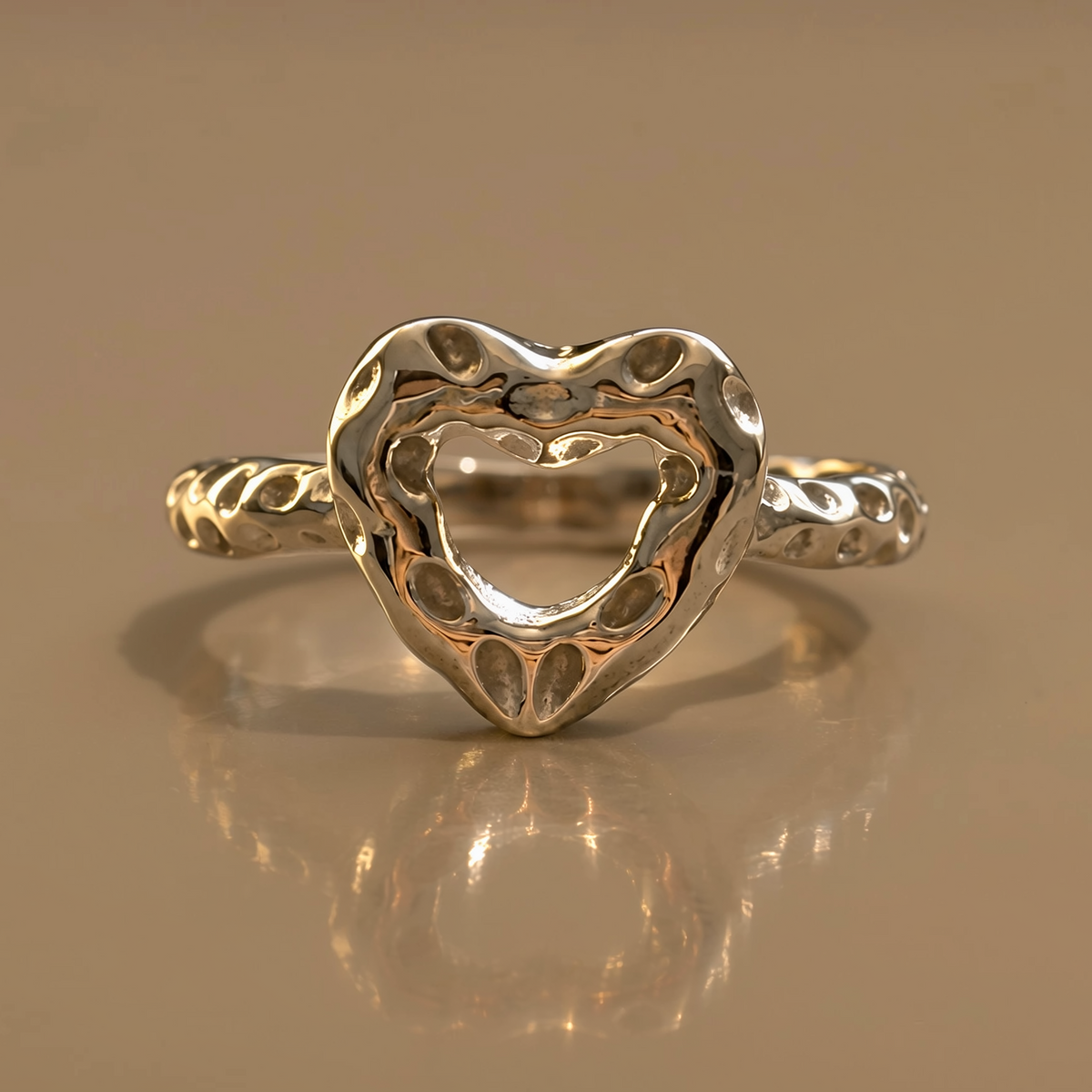 Hammered Heart Ring