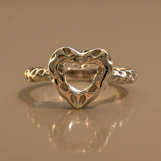 Hammered Heart Ring