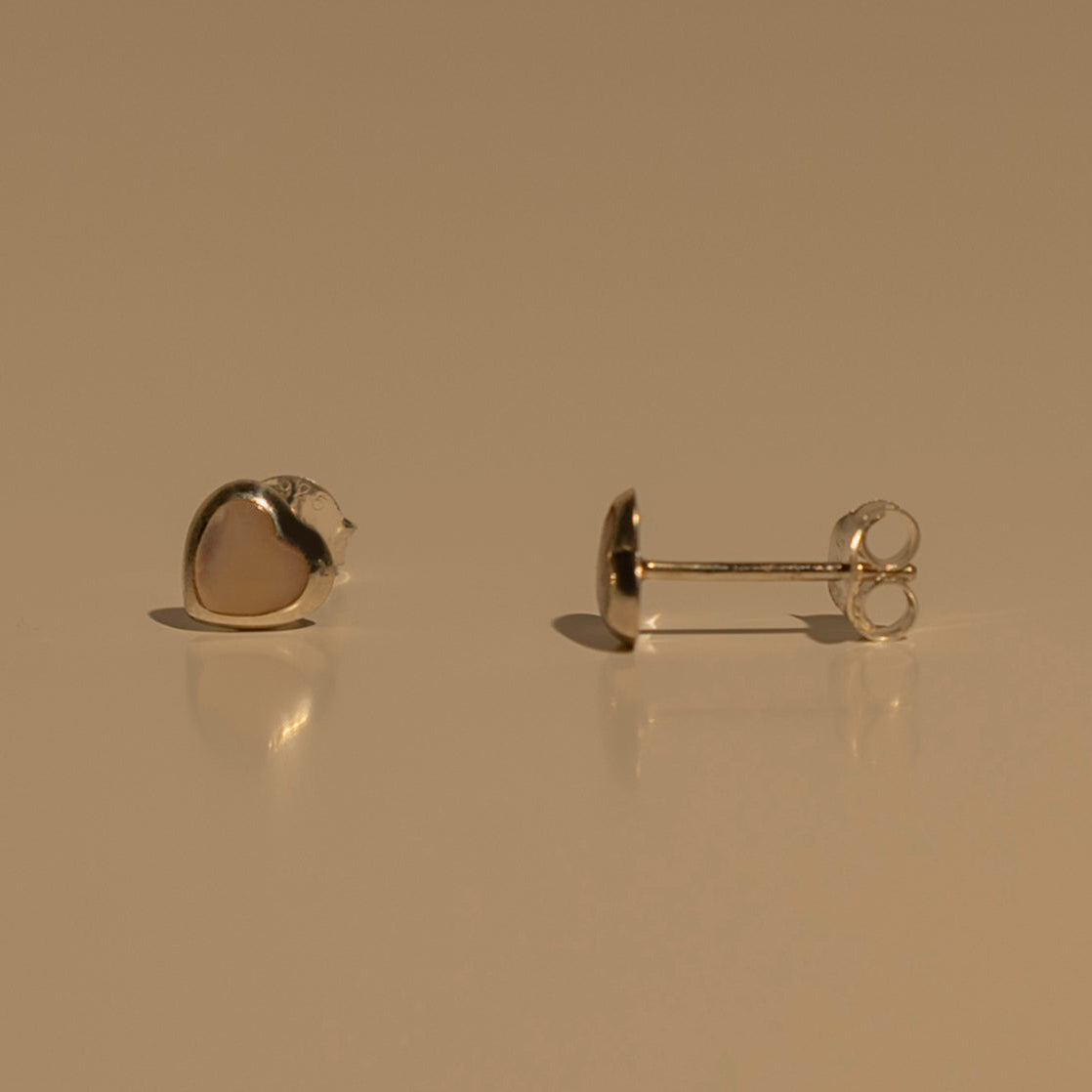 Moonstone Heart Studs