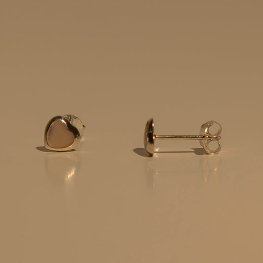 Moonstone Heart Studs