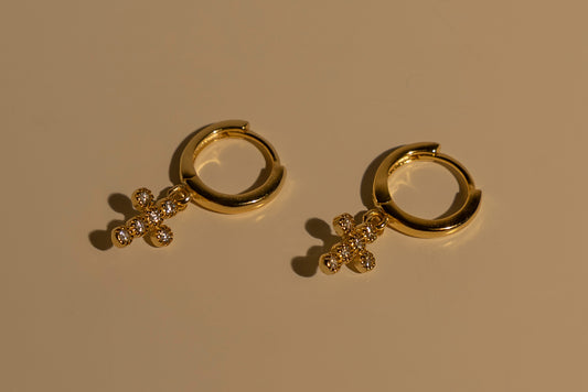 Petite Cross Hoops