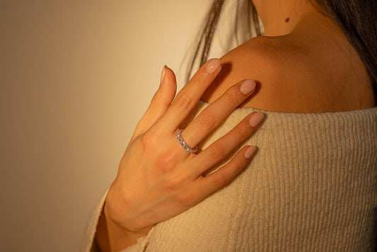 Square Cut Crystal Ring
