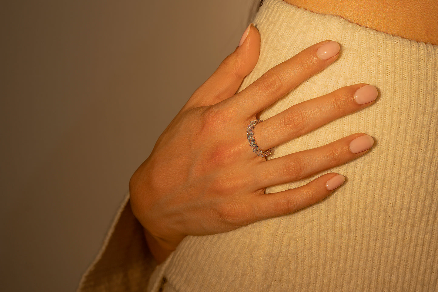 Square Cut Crystal Ring
