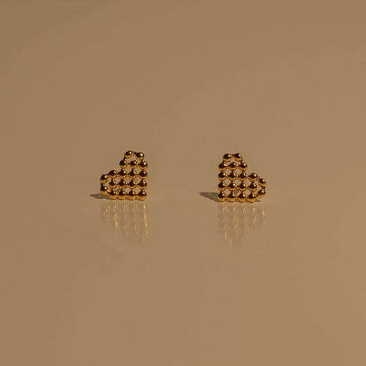 Pixel Heart Studs