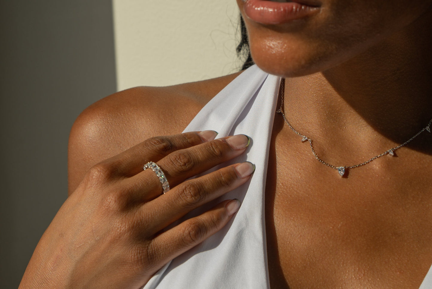 Square Cut Crystal Ring