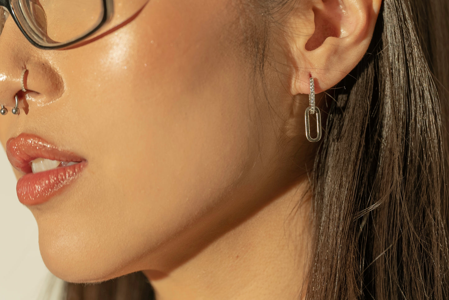 Baby Paperclip Gem Hoops