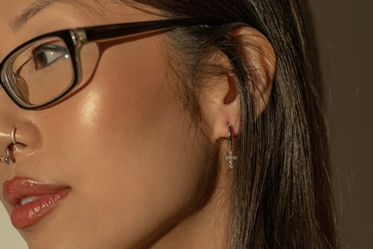 Petite Cross Hoop Single