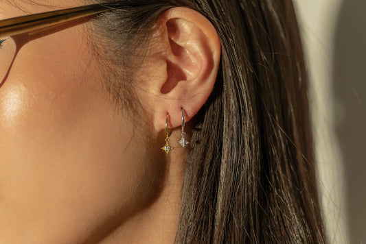 Petite Diamond Hoops
